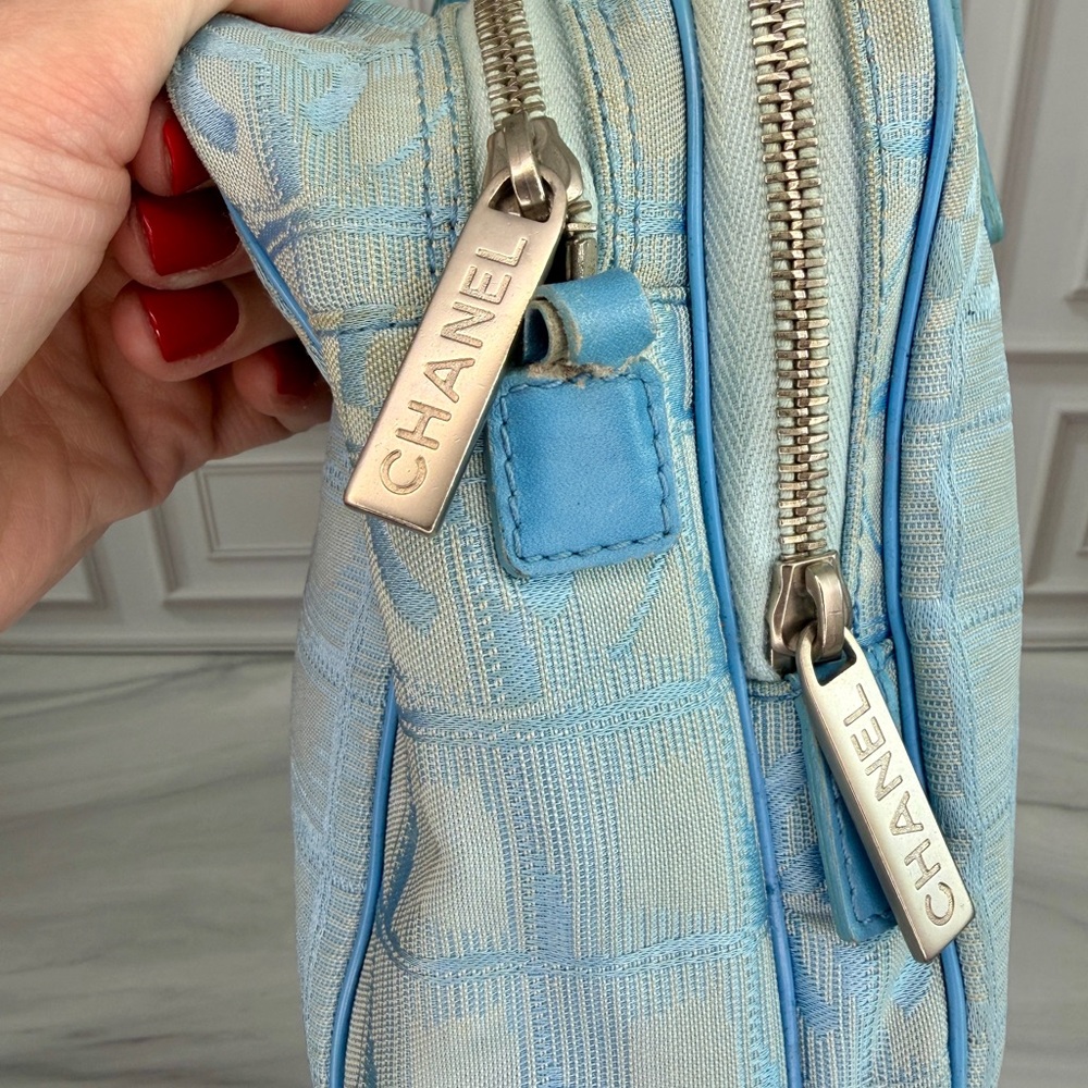 Chanel Light Blue Jacquard Travel Line Shoulder Bag | Vintage Y2K | Project - Picture 6 of 11